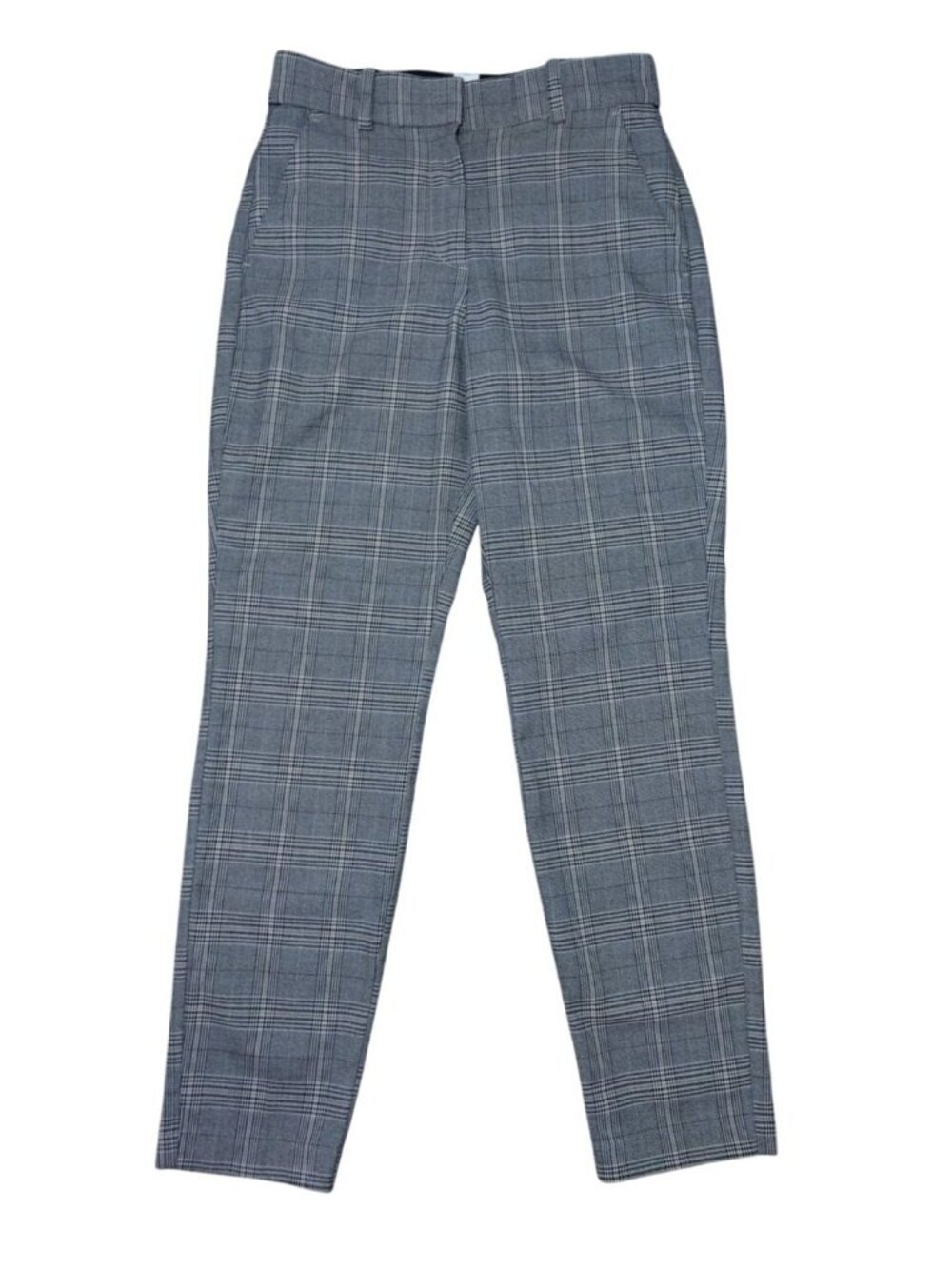 HiM Womens Gray Plaid Slim Fit Pants Size 2 Stretch Ankle Career Trousers.
